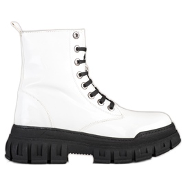 SHELOVET Botas cálidas con cuero ecológico blanco