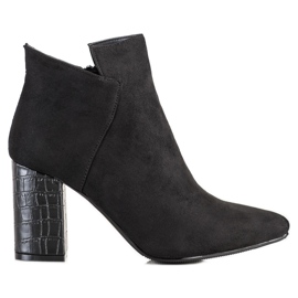 Vinceza Botas de tacón con estampado de serpiente negro