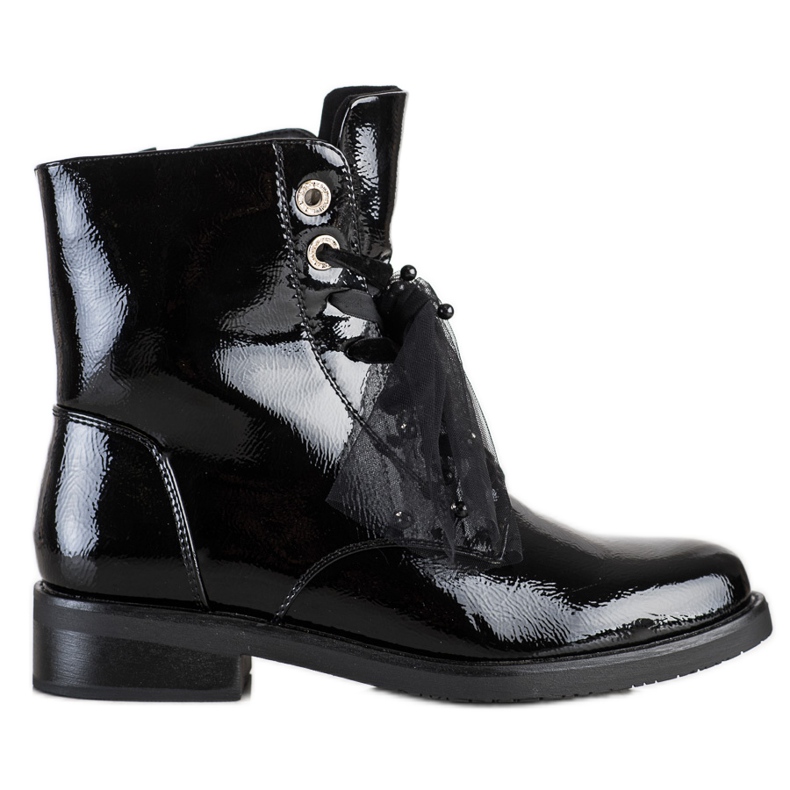 Botas VINCEZA elegantes con cordones negro
