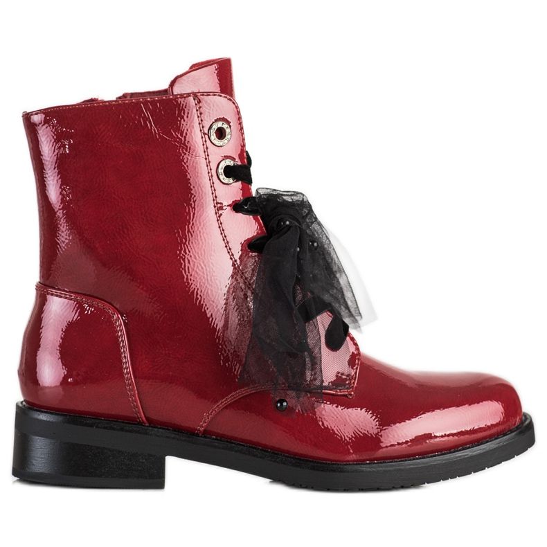 Botas VINCEZA elegantes con cordones rojo