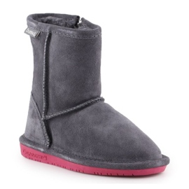 BearPaw Emma Botas de invierno para niños pequeños con cremallera 608TZ-903 Charcoal Pomberry gris
