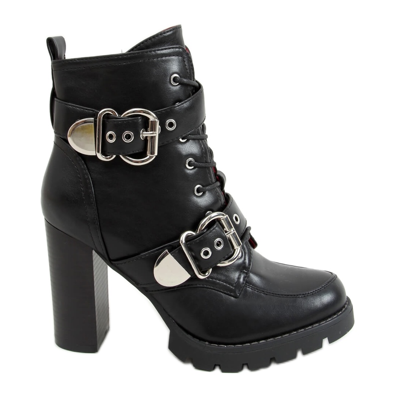 Botas negras de tacón ancho M556 Black negro