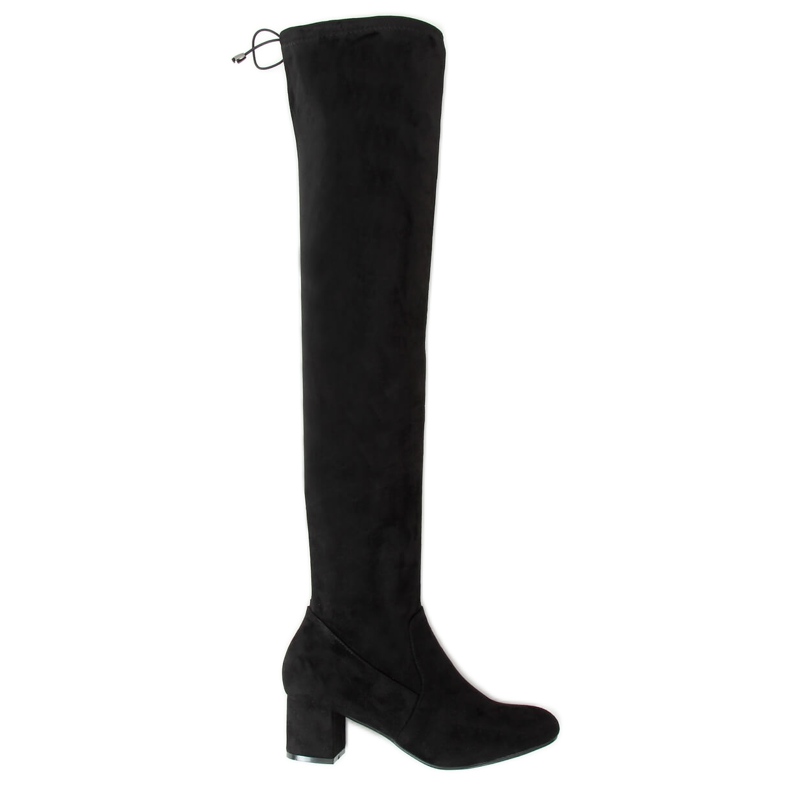 Botas mosqueteras con tacones bajos negro S-107 Negro Botas mosqueteras con tacones bajos negro S-107 Negro