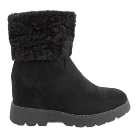 Botas con cuña oculta negro KL-711 Negro