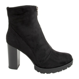 Negro Botas de tacón ancho negro 688-A40 Negro