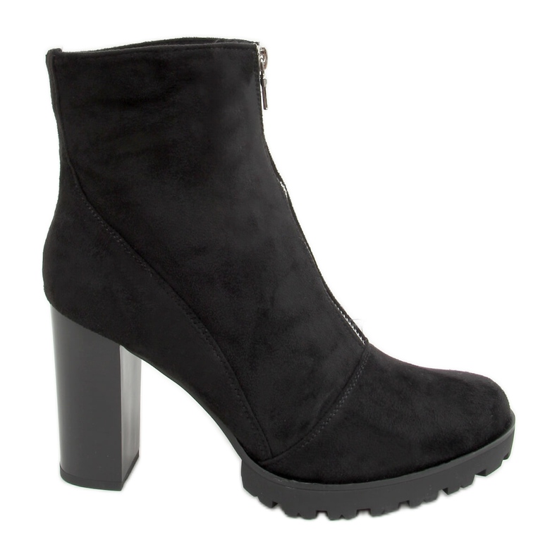 Negro Botas de tacón ancho negro 688-A40 Negro Negro Botas de tacón ancho negro 688-A40 Negro