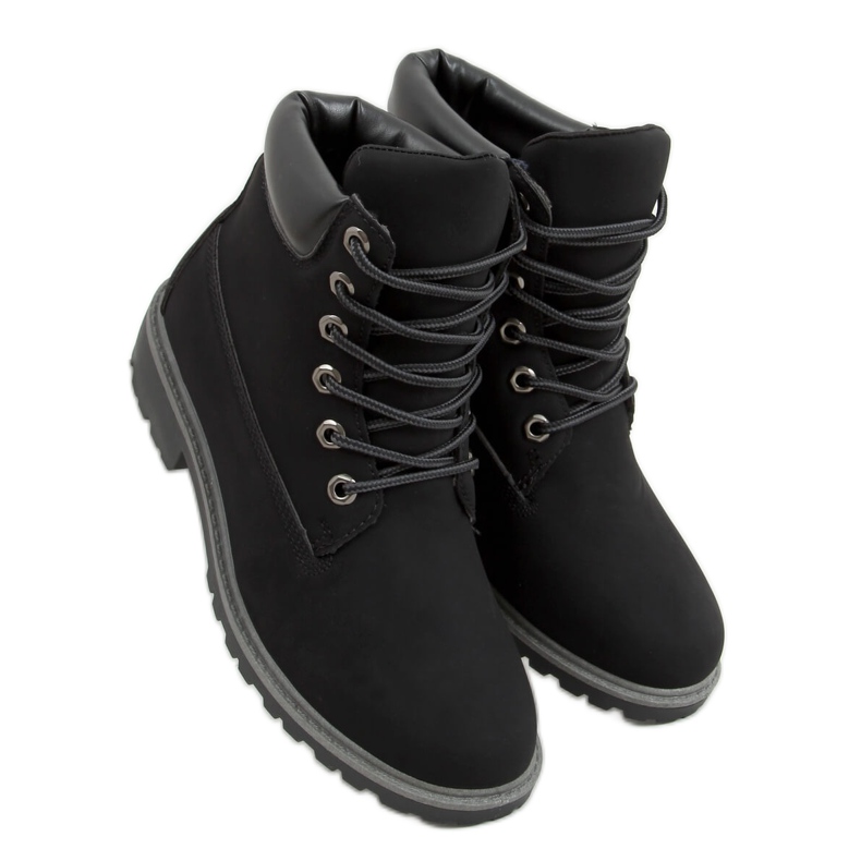 Botas de madera de mujer negras F662 Black negro Botas de madera de mujer negras F662 Black negro