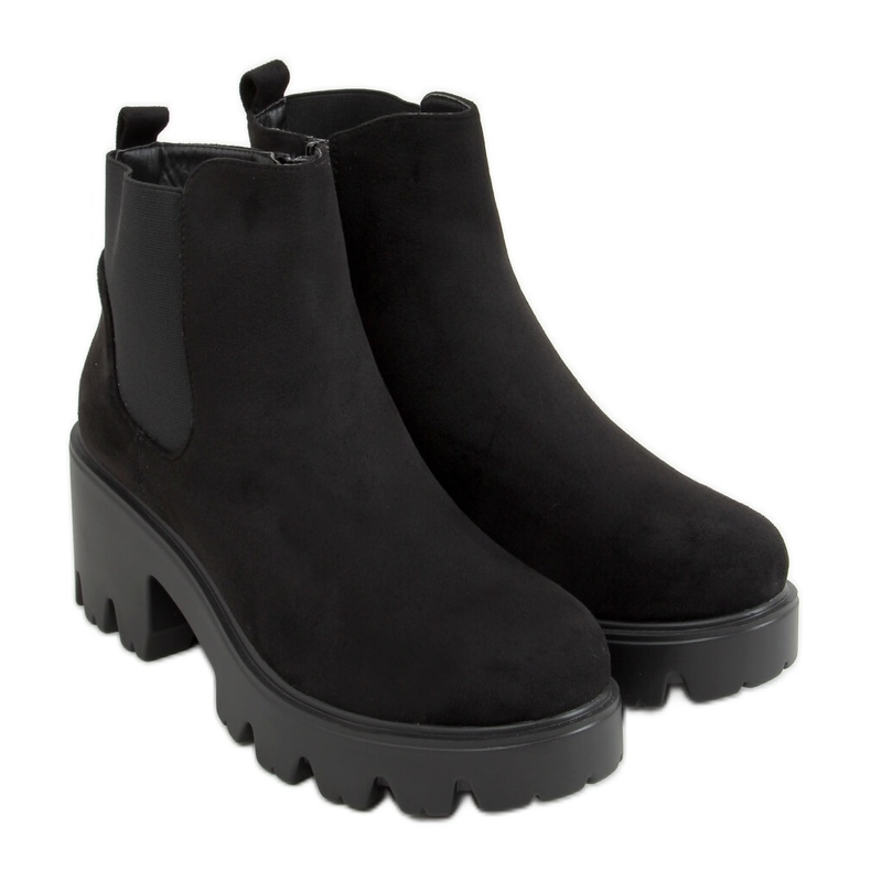 Botines Chelsea negros con suela gruesa CH19201 Negro
