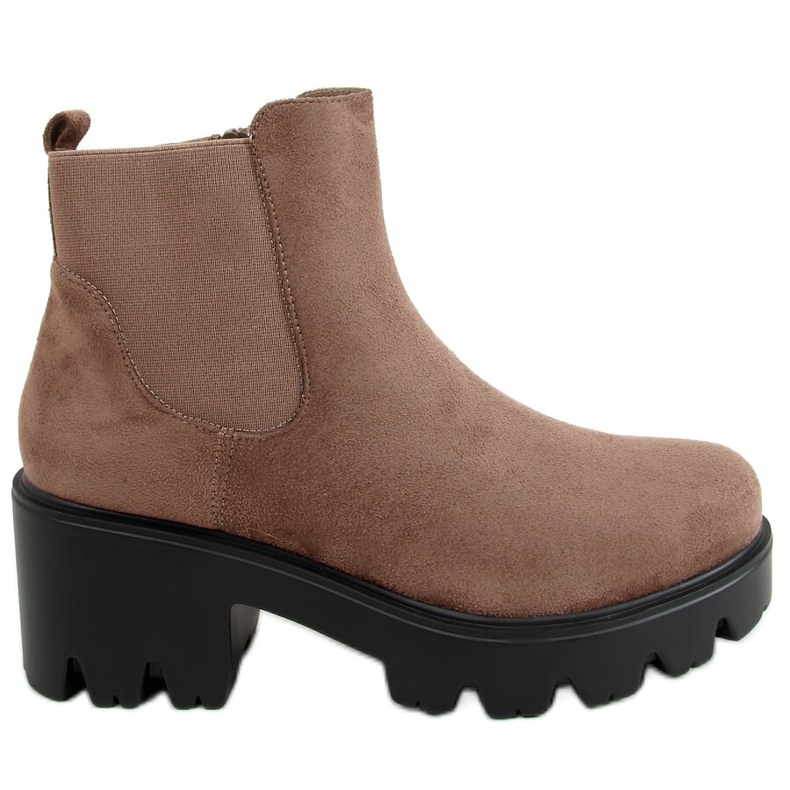 Botines Chelsea con suela gruesa beige oscuro CH19201 Caqui