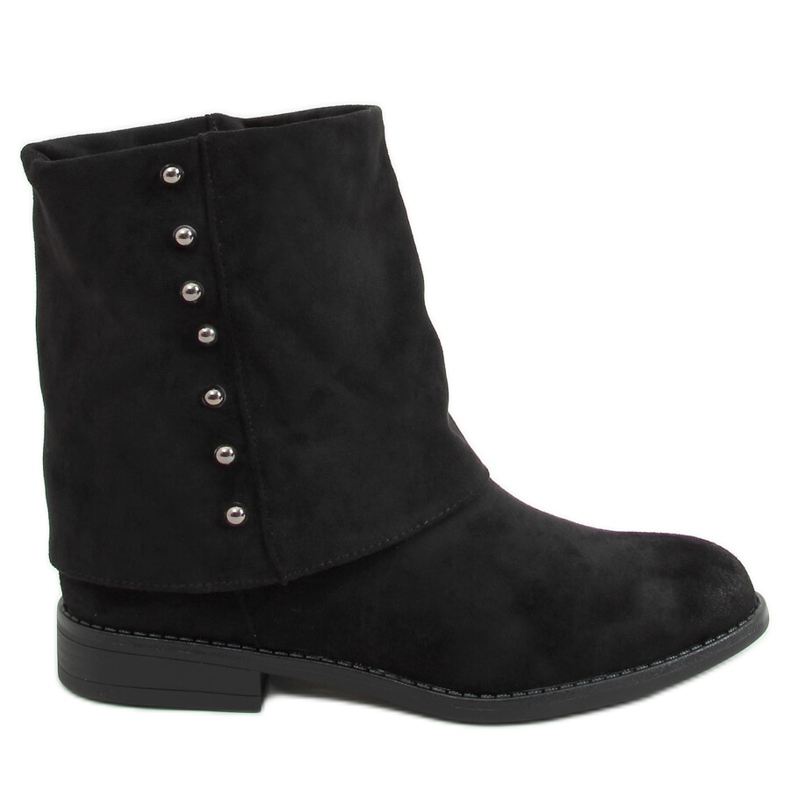 Botas negras con tacón de cuña oculto D7719 Negro