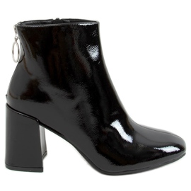 Botas de tacón lacado negro A-323 Black