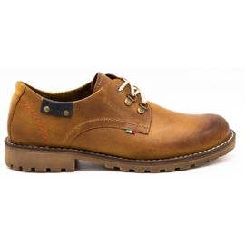 Olivier Zapatos hombre 812MP botines piel rojos naranja
