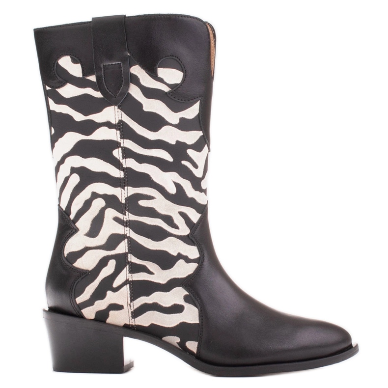 Marco Shoes Bota cowboy Clara con pespuntes decorativos negro