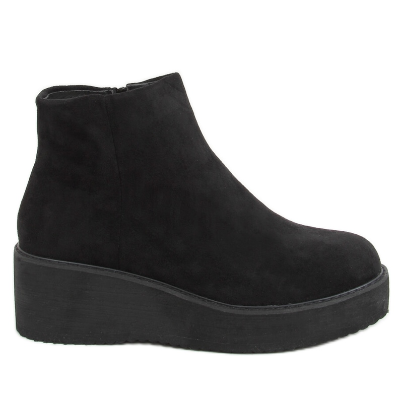 Negro Botas de cuña y plataforma E2381 Negro