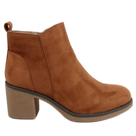 Botas marrones de tacón ancho 9B1003 Caqui marrón