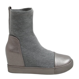 Gris Tacones de cuña Sock HQ887 Gris