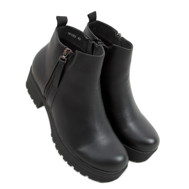 Botas negras con suela gruesa 9B1053 Negra negro