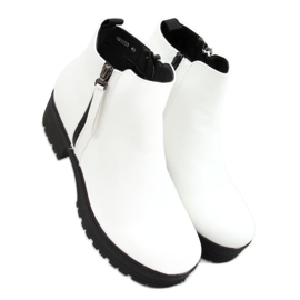 Blanco 9B1053 Botas blancas de suela gruesa
