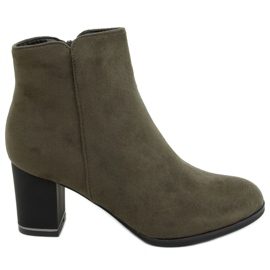 Botines verdes de tacón bajo KL-718 Green