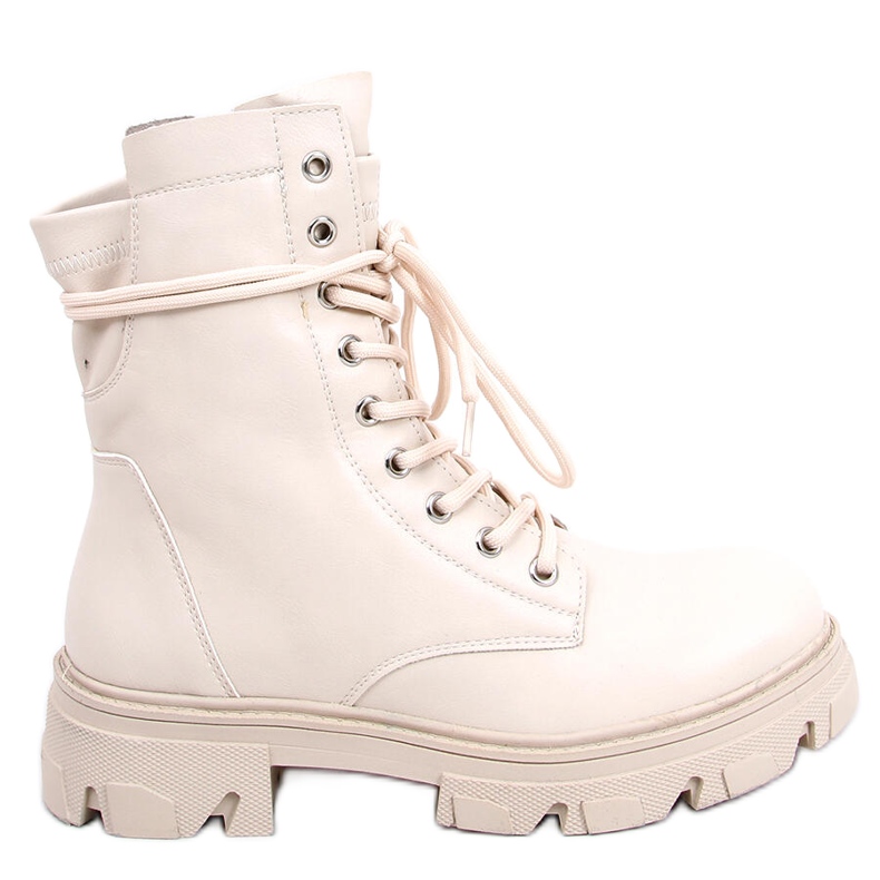 BM Botas con cordones beige RQ379 Beige
