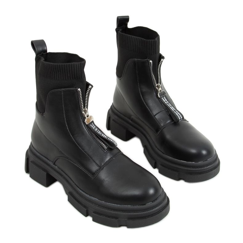 Botas con parte superior de calcetín negro 168-321 Negro