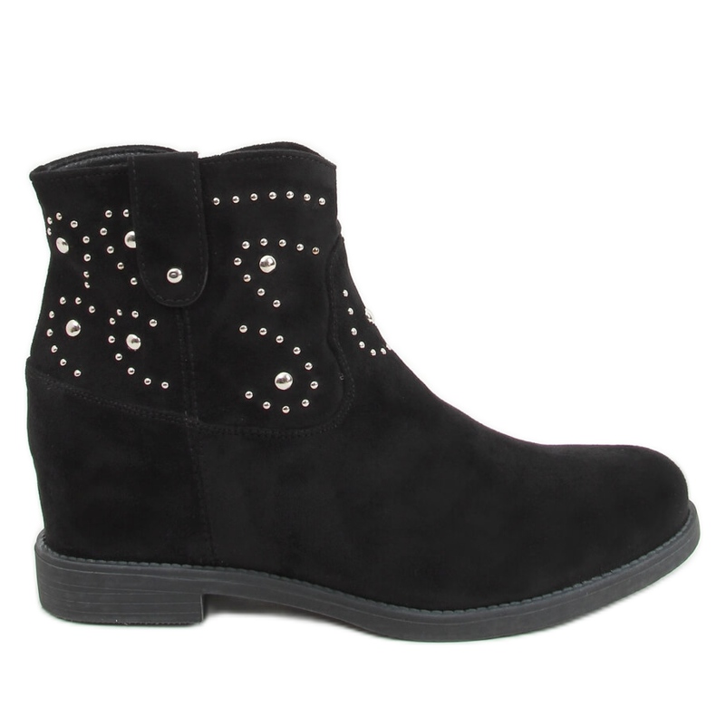 Negro Botas con tacón de cuña oculto H12836-18 Negro