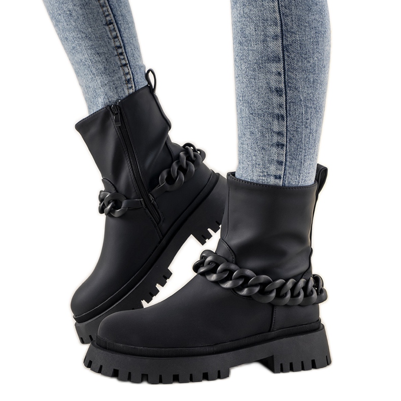Botas negras con cadena Inspiration negro