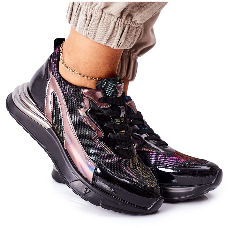 Vinceza Zapatos Deportivos De Mujer Sneakers Negro Multi Buckland