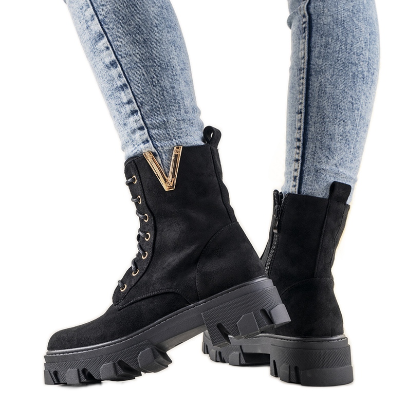 Botas negras con suela alta Rudes negro