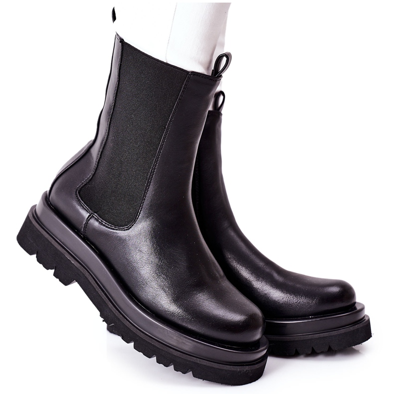 S.Barski Botas altas de mujer Jodhpur Black Belive negro