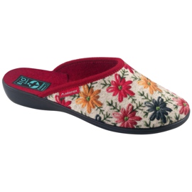 Pantuflas de Mujer con Flores Adanex 26742 Beige rojo