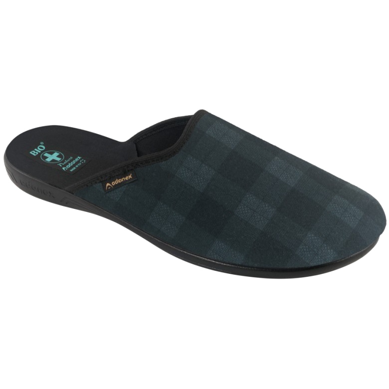 Pantuflas Hombre Cuadros Adanex 26816 Azul Marino gris