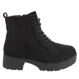Botas con cordones y suela gruesa negro D130 Negro