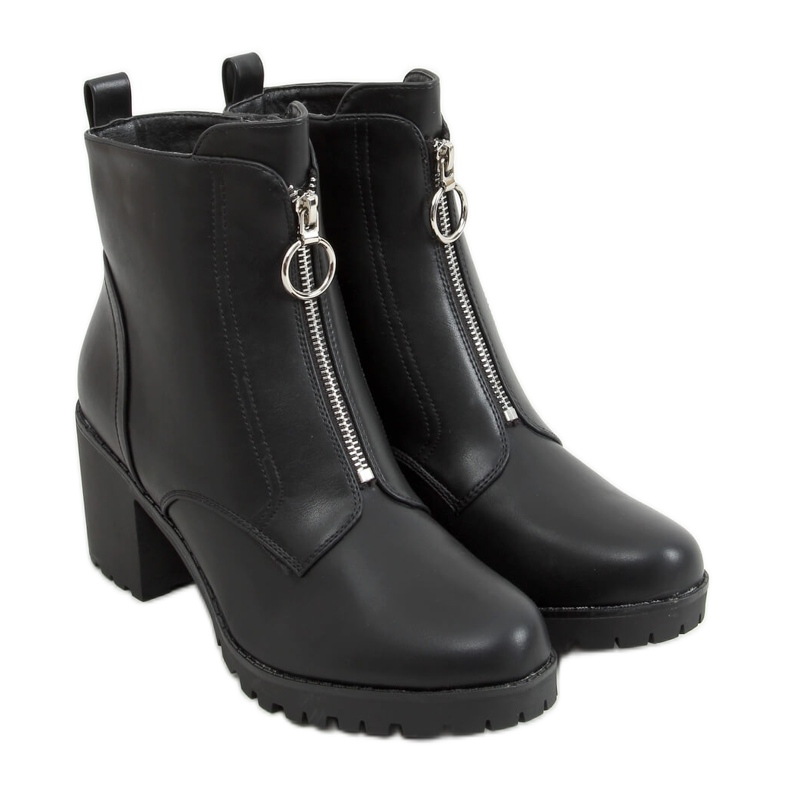 Botines negros de tacón BH-50 Black Pu
