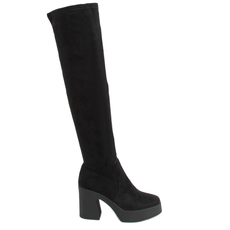 Botas mosqueteras con tacón de goma negro ST-58P Negro