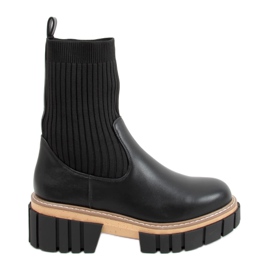 Botines chelsea calcetín negro NS227P Negro