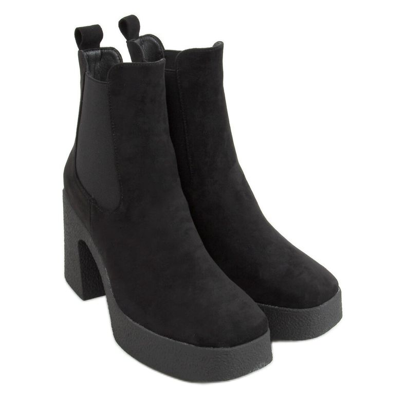 Botas con tacón de goma negro ST-62P Negro