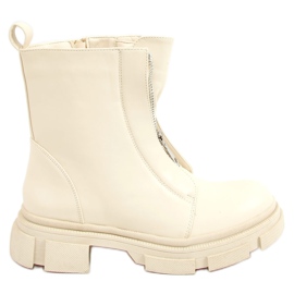 Botas de trabajo color crema QT05P Beige