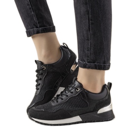 Deportivas negras con motivo de piel de cocodrilo Zariza negro