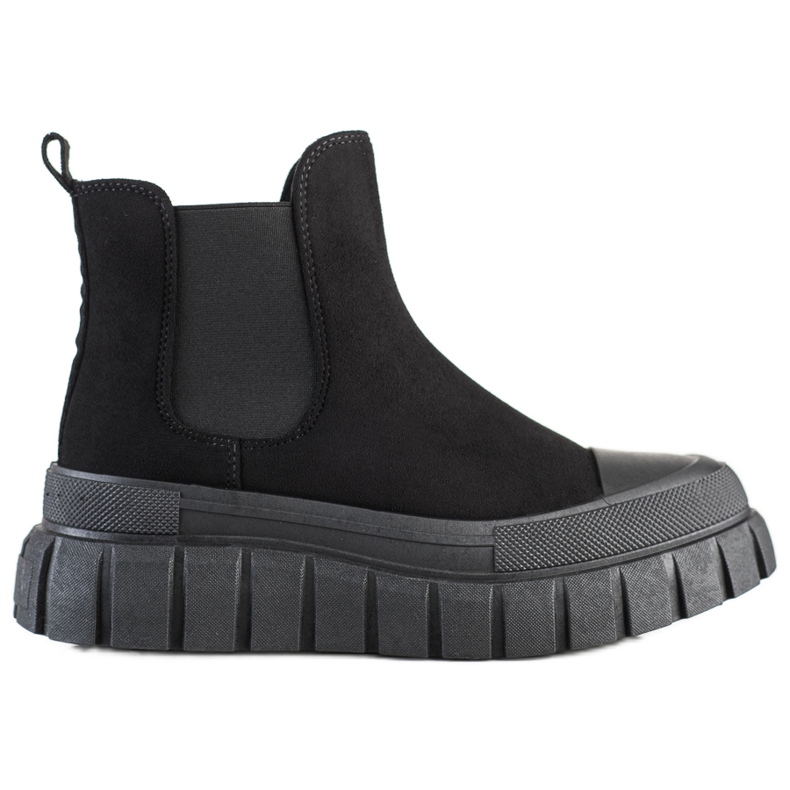 SHELOVET Botas Chelsea de moda en la plataforma negro