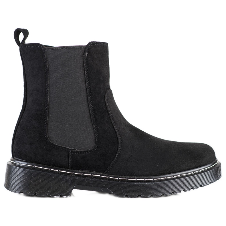 SHELOVET Botines de ante con pelo negro