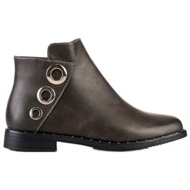 Goodin Botas con adornos de plata marrón
