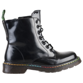 Weide Botas negras con cordones negro Weide Botas negras con cordones negro