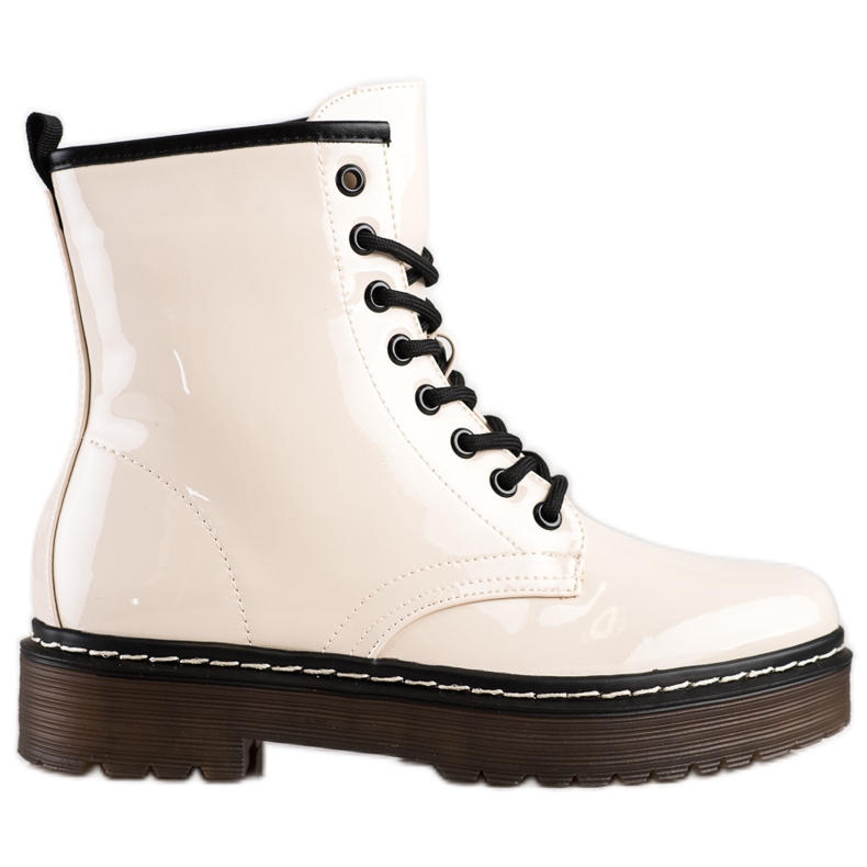 SHELOVET Botas de trabajo beige con piel