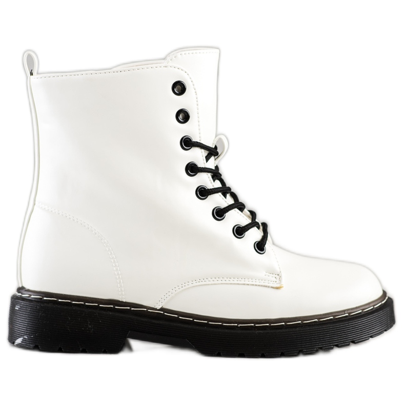 SHELOVET Botas con cordones de moda blanco