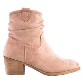 SHELOVET Vaqueras beige clásicas rosa
