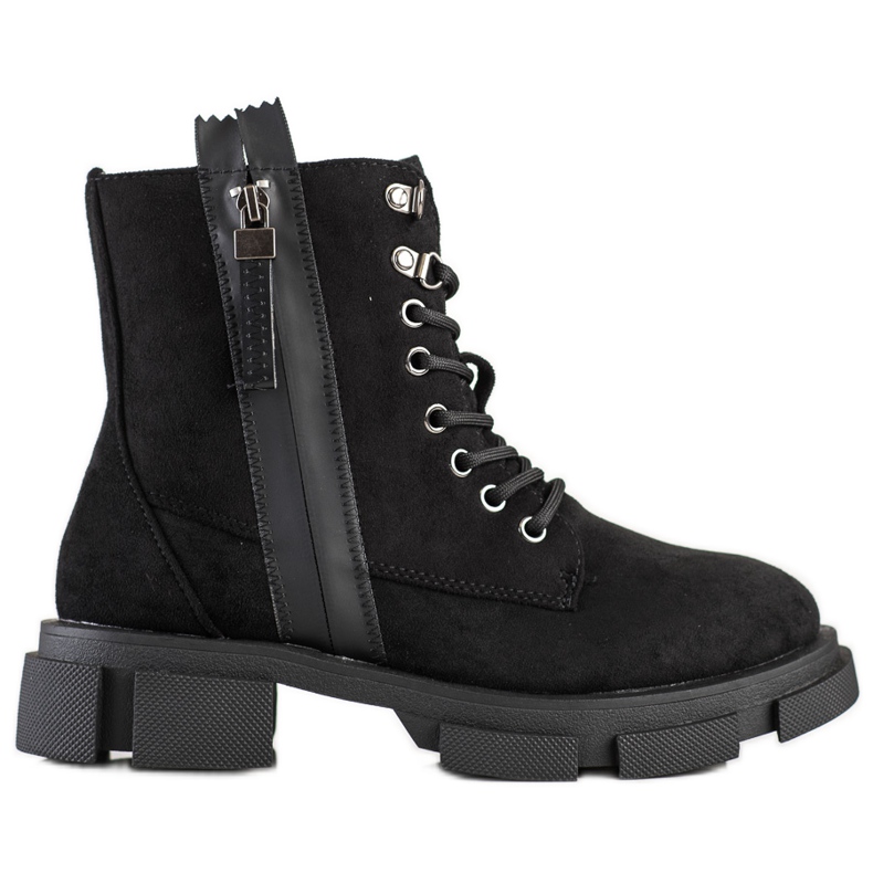 Cm Paris Tramperos negros con cremallera decorativa