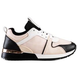 SHELOVET Zapatillas de colores con malla beige negro SHELOVET Zapatillas de colores con malla beige negro