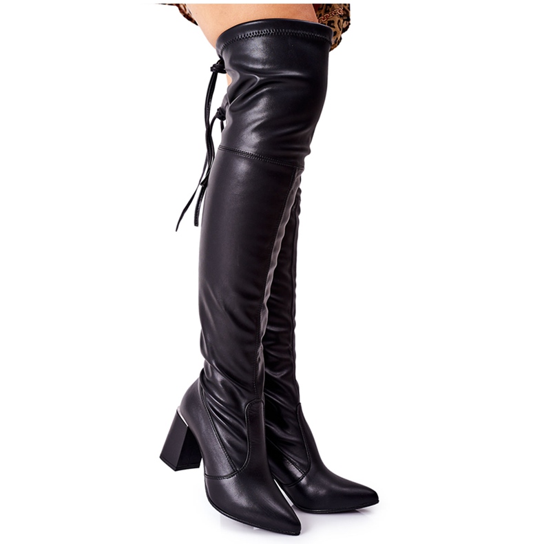 Lewski Shoes Botas de cuero Lewski en una barra Diamantes negros