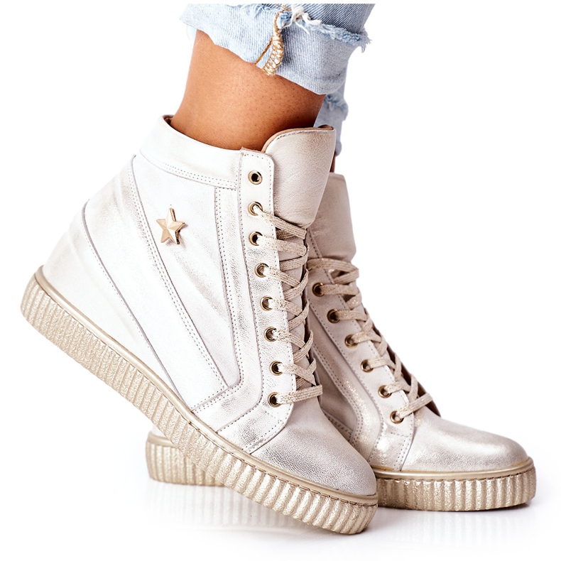 Lewski Shoes Zapatos Deportivos Mujer en Piel Lewski Golden 3079 dorado
